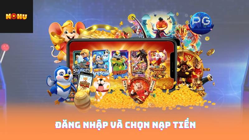 đăng nhập và chọn nạp tiền